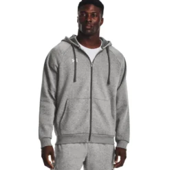 UA Rival Fleece FZ Castlerock Light Heather