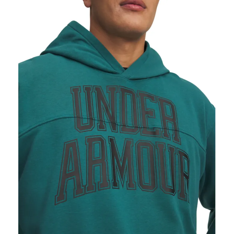 UA Rival LW Graphic Hoodie, Rack Green