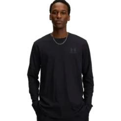 UA Sportstyle Left Chest LS Black