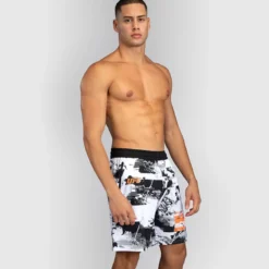 UFC Zenith by Venum Fight Week Training Shorts Black/White/Orange