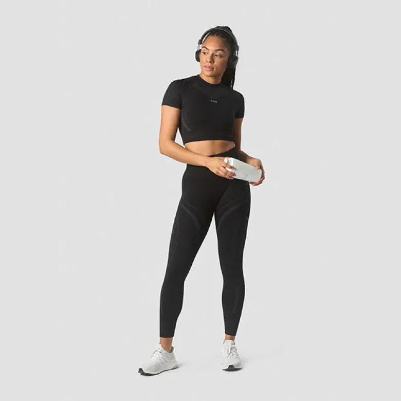 Ultra Seamless Cropped T-shirt Wmn, Black