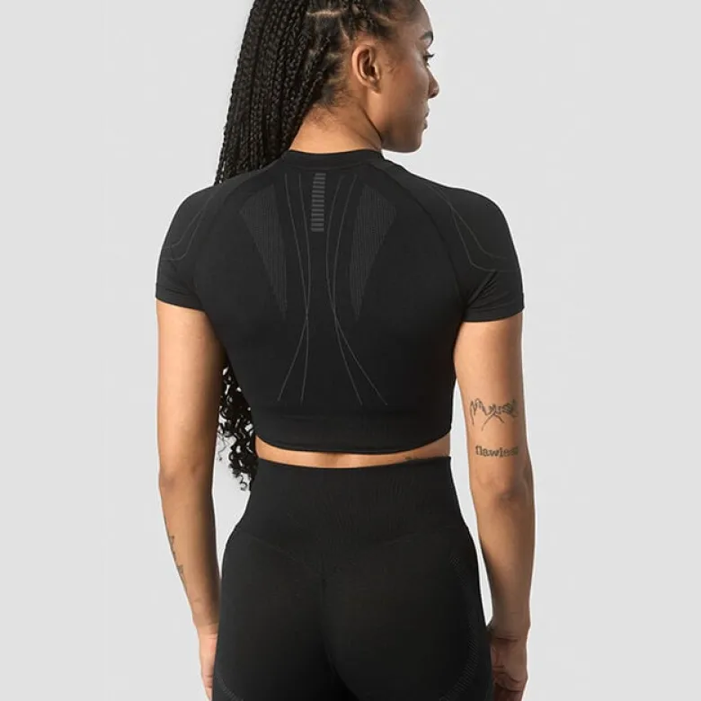 Ultra Seamless Cropped T-shirt Wmn, Black