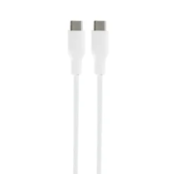 USB-C till USB-C Flätad Laddningskabel 60W 1m, Vit