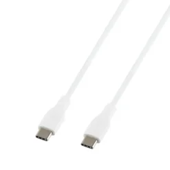USB-C till USB-C Flätad Laddningskabel 60W 1m, Vit