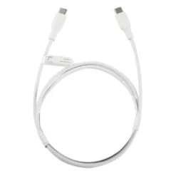 USB-C till USB-C Flätad Laddningskabel 60W 1m, Vit