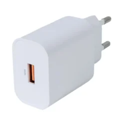 USB-Väggladdare 1x USB-A Snabbladdning 18W, Vit