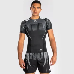 Venum Adrenaline Rashguards Shortsleeves Black/Silver Grey