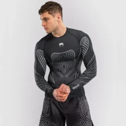 Venum Midnight Fury Long Sleeve Rashguard Black/Grey/Silver