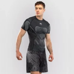 Venum Midnight Fury Short Sleeves Rashguards Black/Grey/Silver