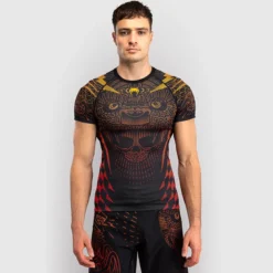 Venum Quetzal Fury Rashguards Shortsleeve Black/Fury Red/Tangerine