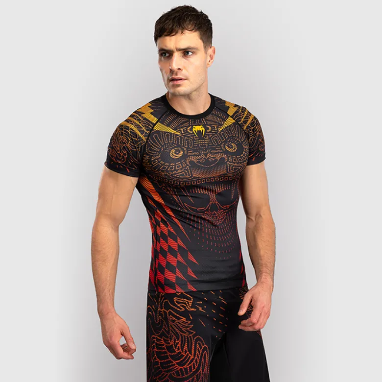 Venum Quetzal Fury Rashguards Shortsleeve Black/Fury Red/Tangerine