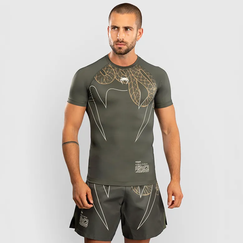 Venum Serpenti Rashguards Short Sleeves Kaki/Bronze/Ivory