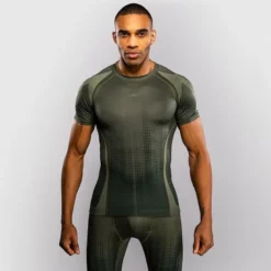Venum Stealth Short Sleeves Rashguards Khaki/Dark Green
