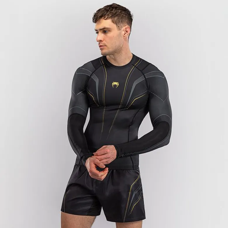 Venum Streamline Long Sleeve Rashguard Black/Gold