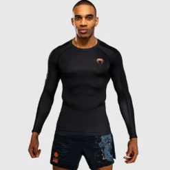 Venum Thunder Dragon Long Sleeve Rashguard Black/Grey/Copper