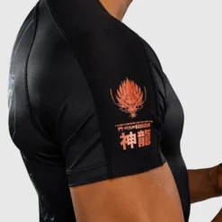 Venum Thunder Dragon Short Sleeves Rashguards Black/Grey/Copper