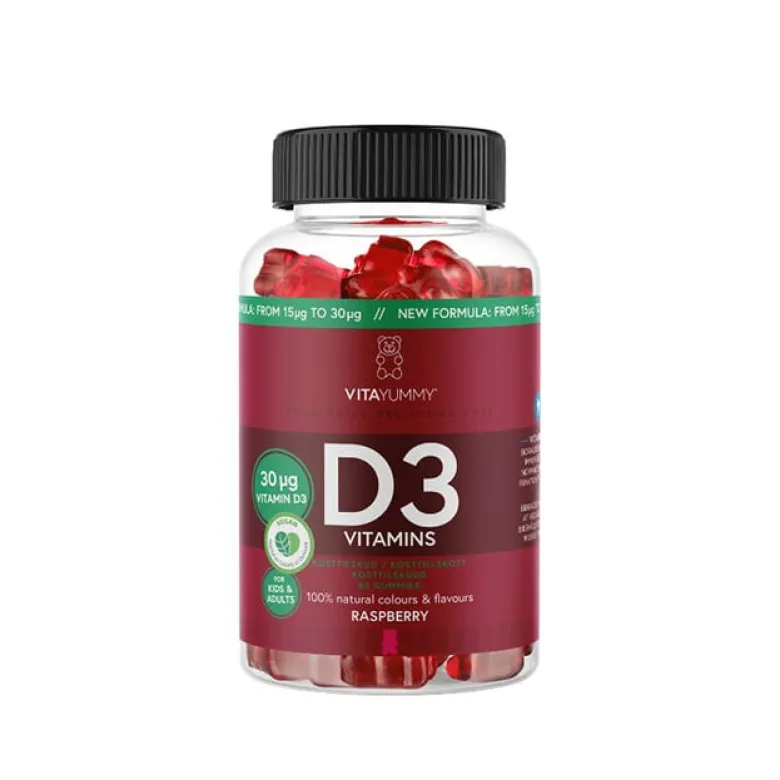 Vitamin D3 60 Gummies Bringebær