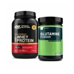 100 % Whey Gold Standard Myseprotein 700 g + Glutaminpulver 630 g