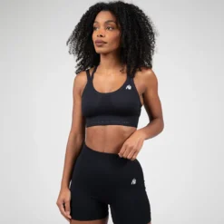 Whitney Seamless Sports Bra, Black