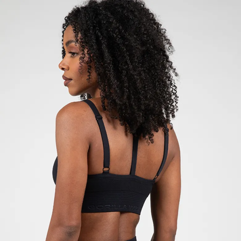 Whitney Seamless Sports Bra, Black