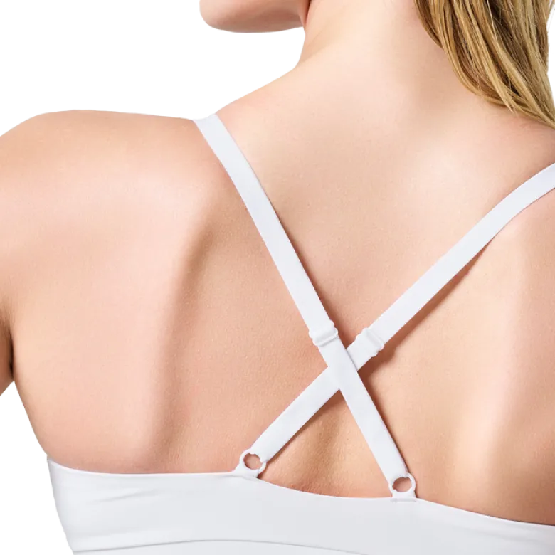Wrap Sports Bra, White
