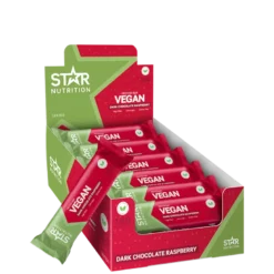 12 x Star Nutrition Vegan Protein bar, 55 g, Raspberry Chocolate